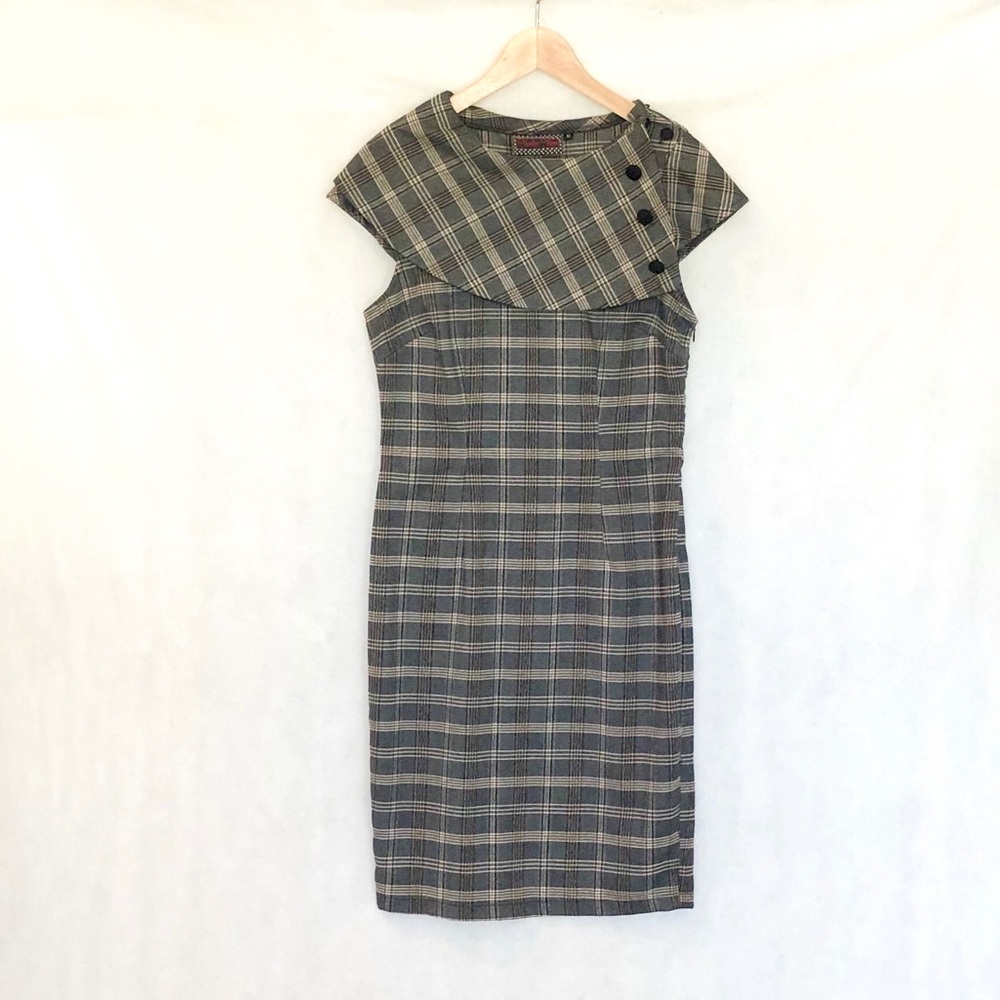 Voodoo Vixen Plaid Pin Up Style Fitted Dress - Picture 7 of 8